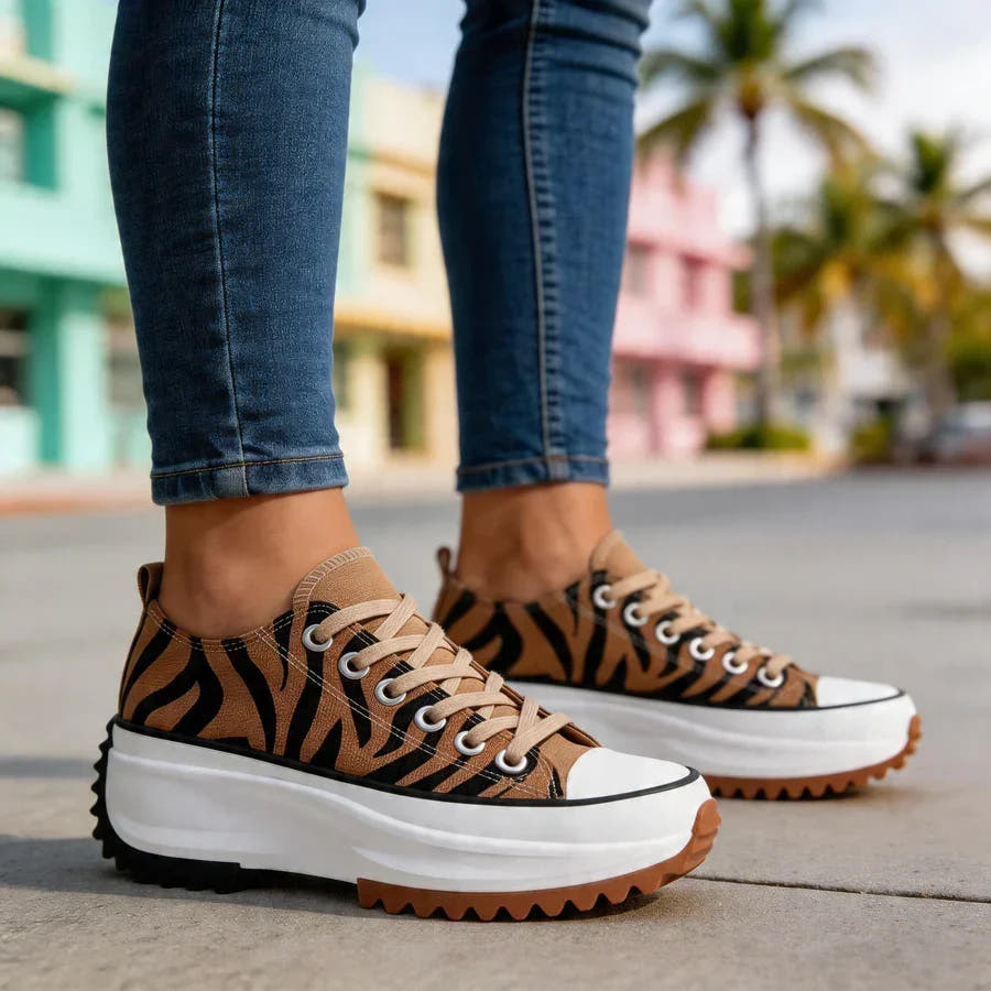 Stephanie | Platform Lace-Up Sneakers