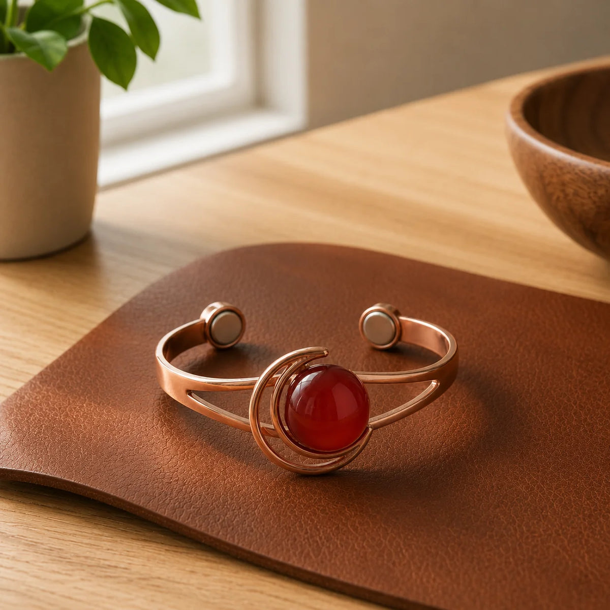 Garnet Copper Bracelet