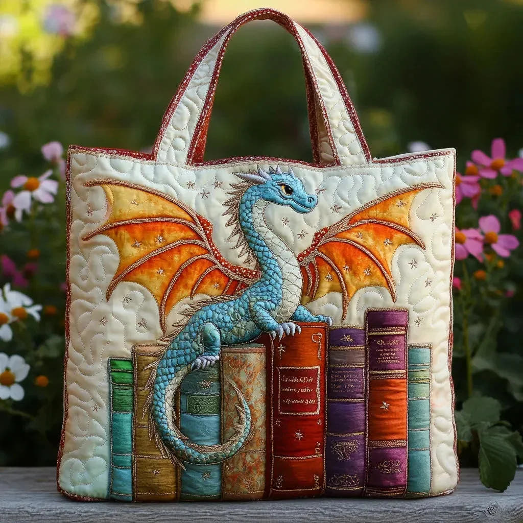 Gemma | Emerald Dragon Quilted Tote