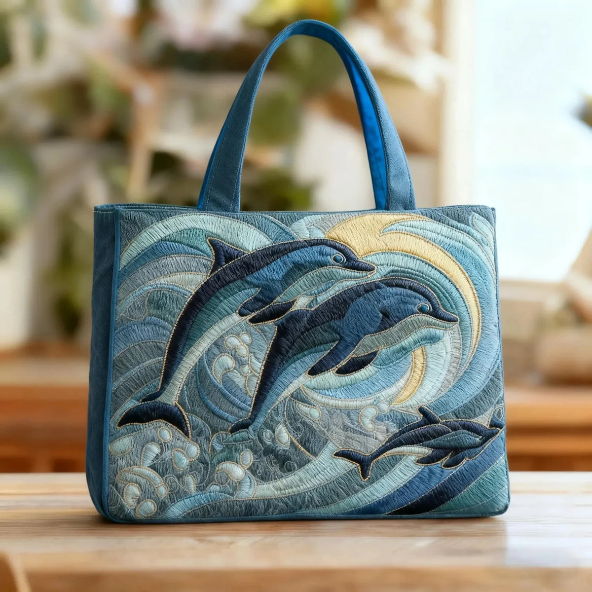 Gina | Quilted Dolphin Tote Bag