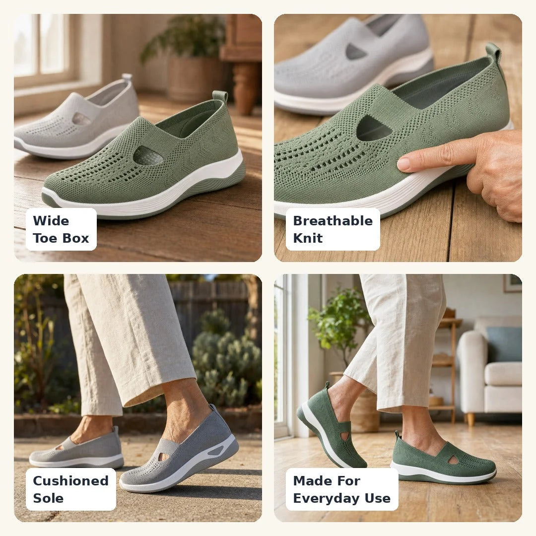 Gisela | Roomy Knit Slip-On Shoes