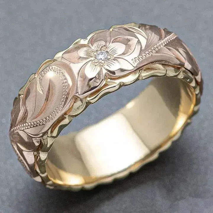 Gold-Tone “Antique Rose” Ring