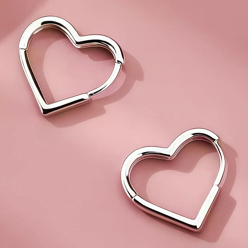 Golden Heart Earrings in Stainless Steel