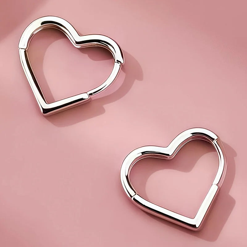 Golden Heart Earrings in Stainless Steel
