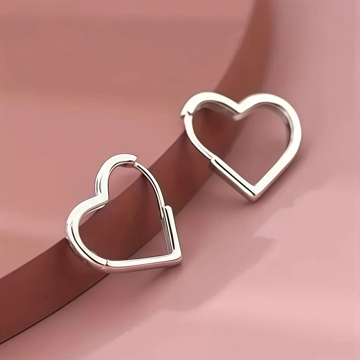 Golden Heart Earrings in Stainless Steel