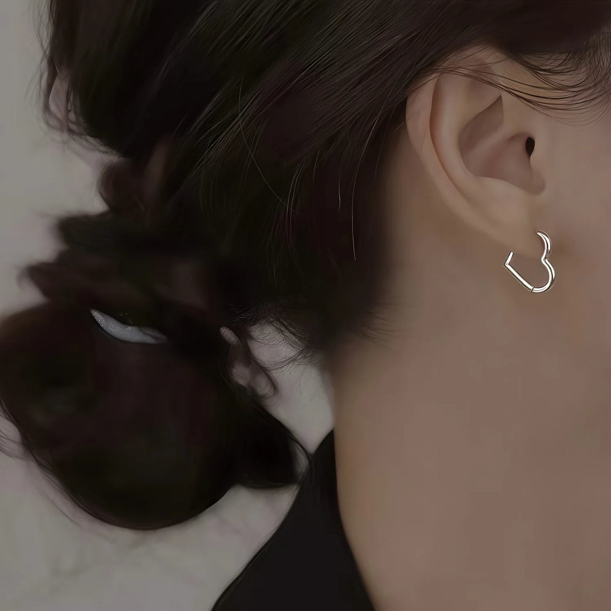 Golden Heart Earrings in Stainless Steel