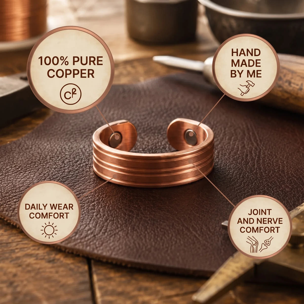 Groove Copper Ring