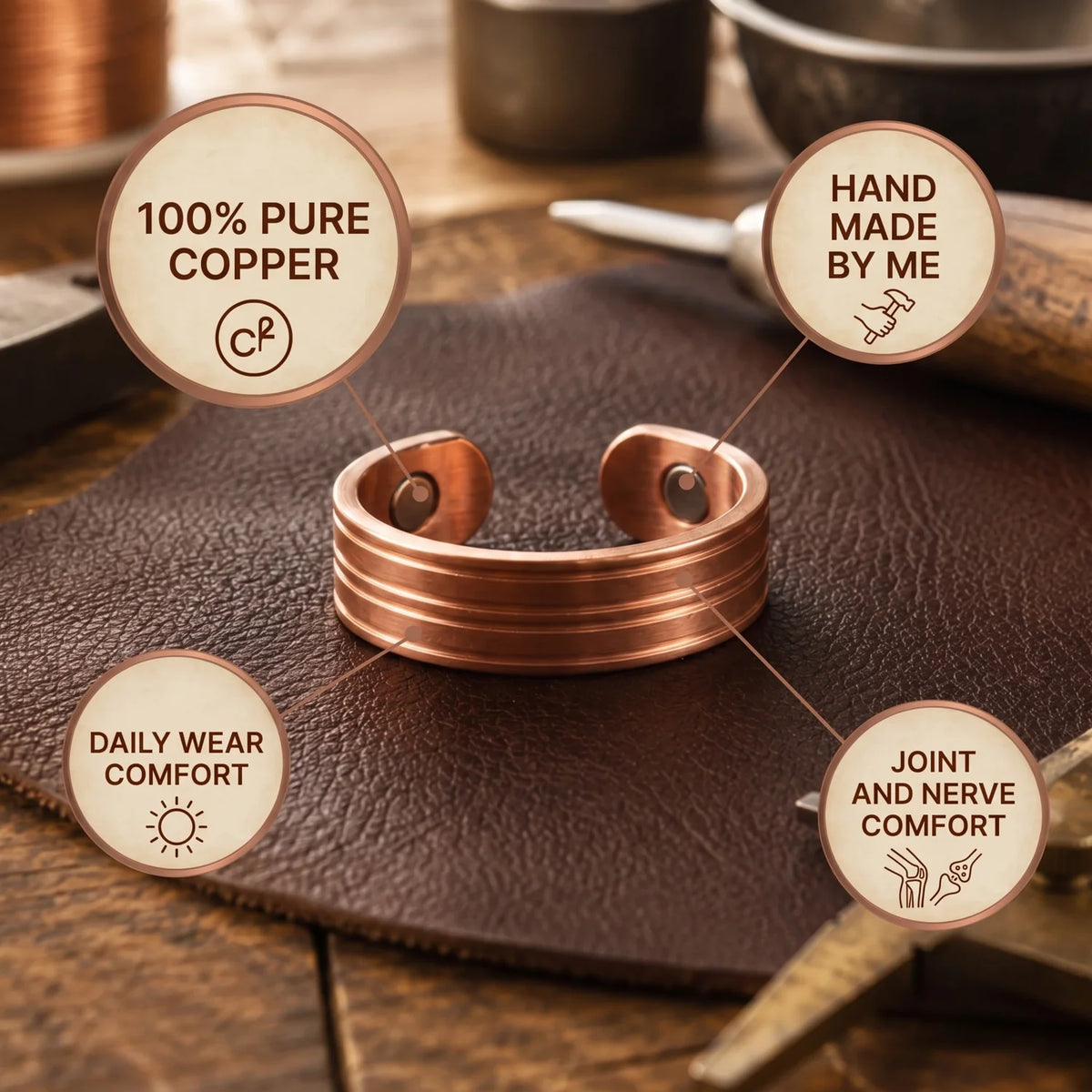 Groove Copper Ring