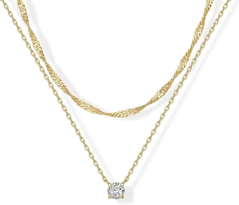 Halo Layered Necklace | Gold