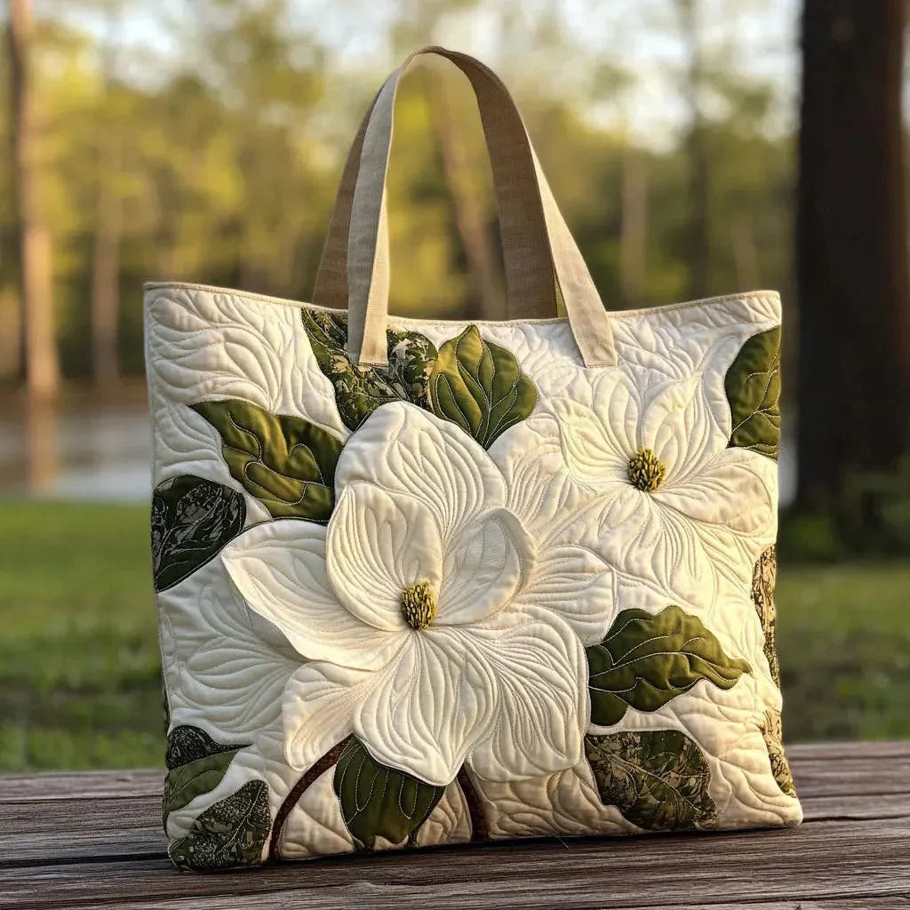Heidi | Quilted White Lily Tote