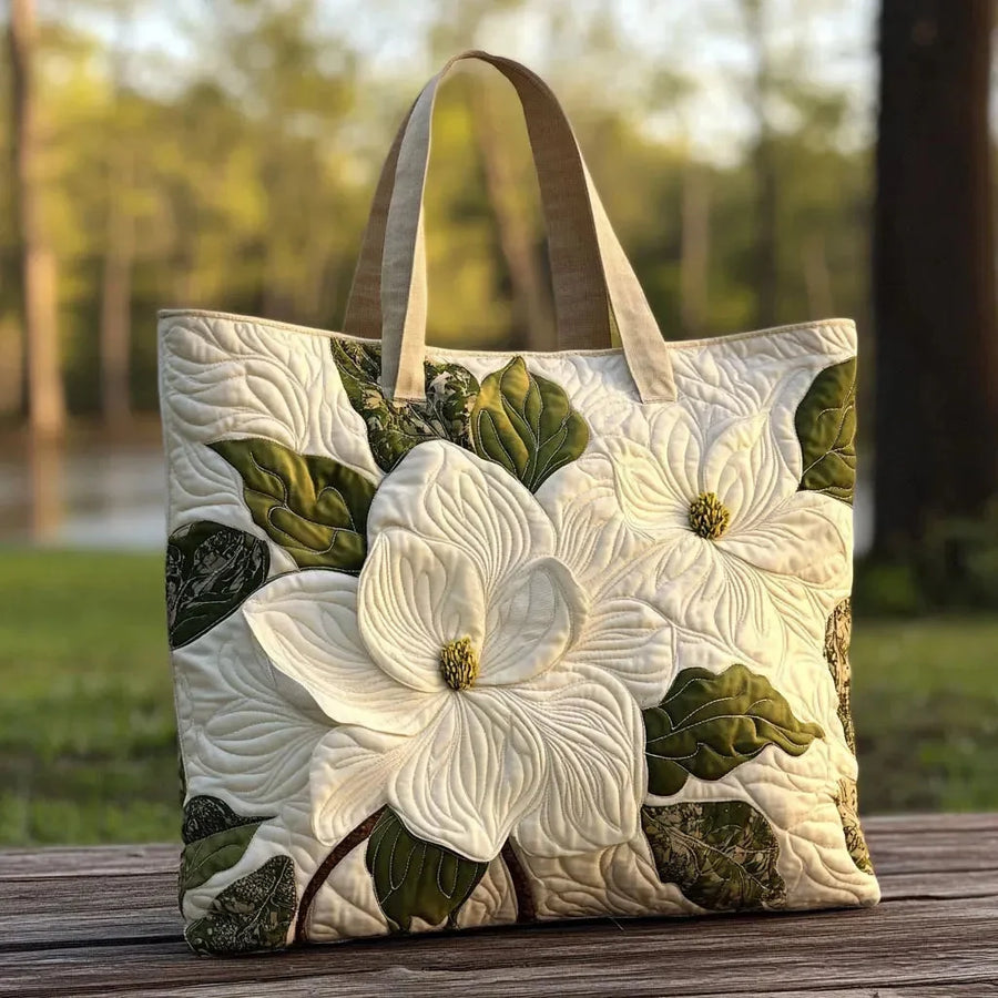 Heidi | Quilted White Lily Tote