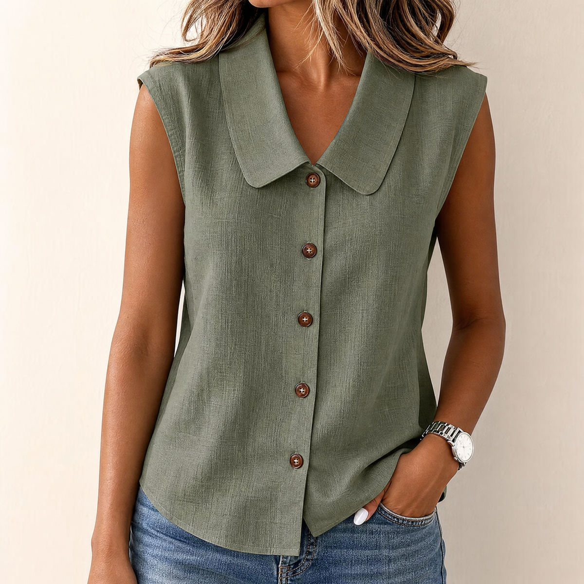 Linora | Breezy Collared Summer Top