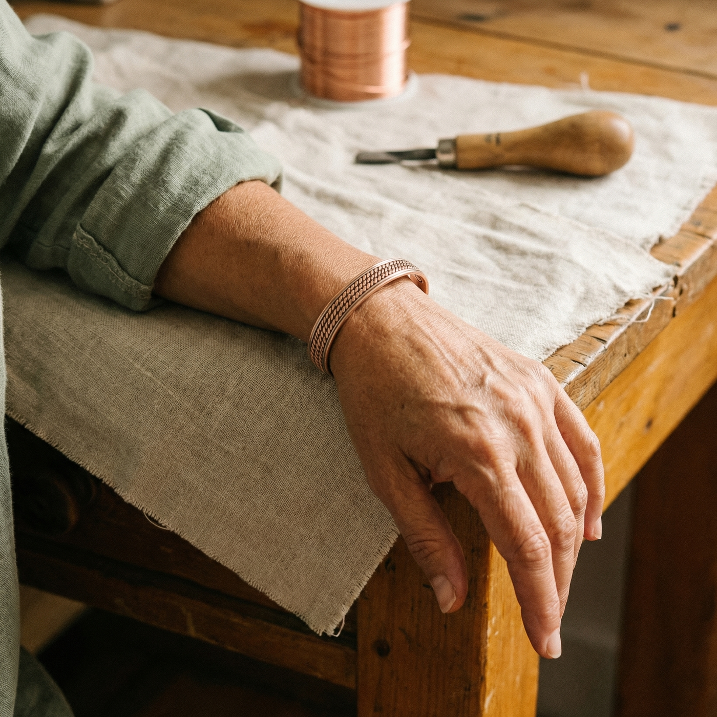 Wave Copper Bracelet