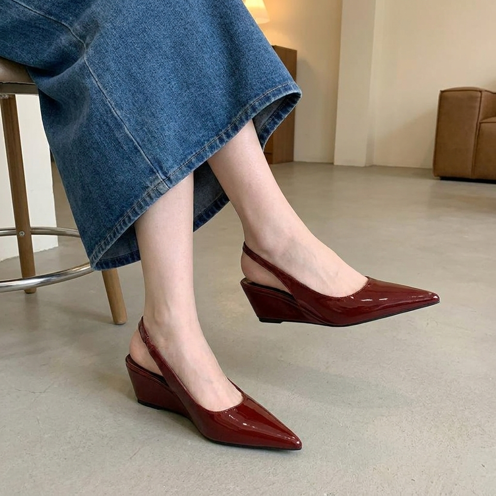 Audrina | Comfort Slingback Wedges