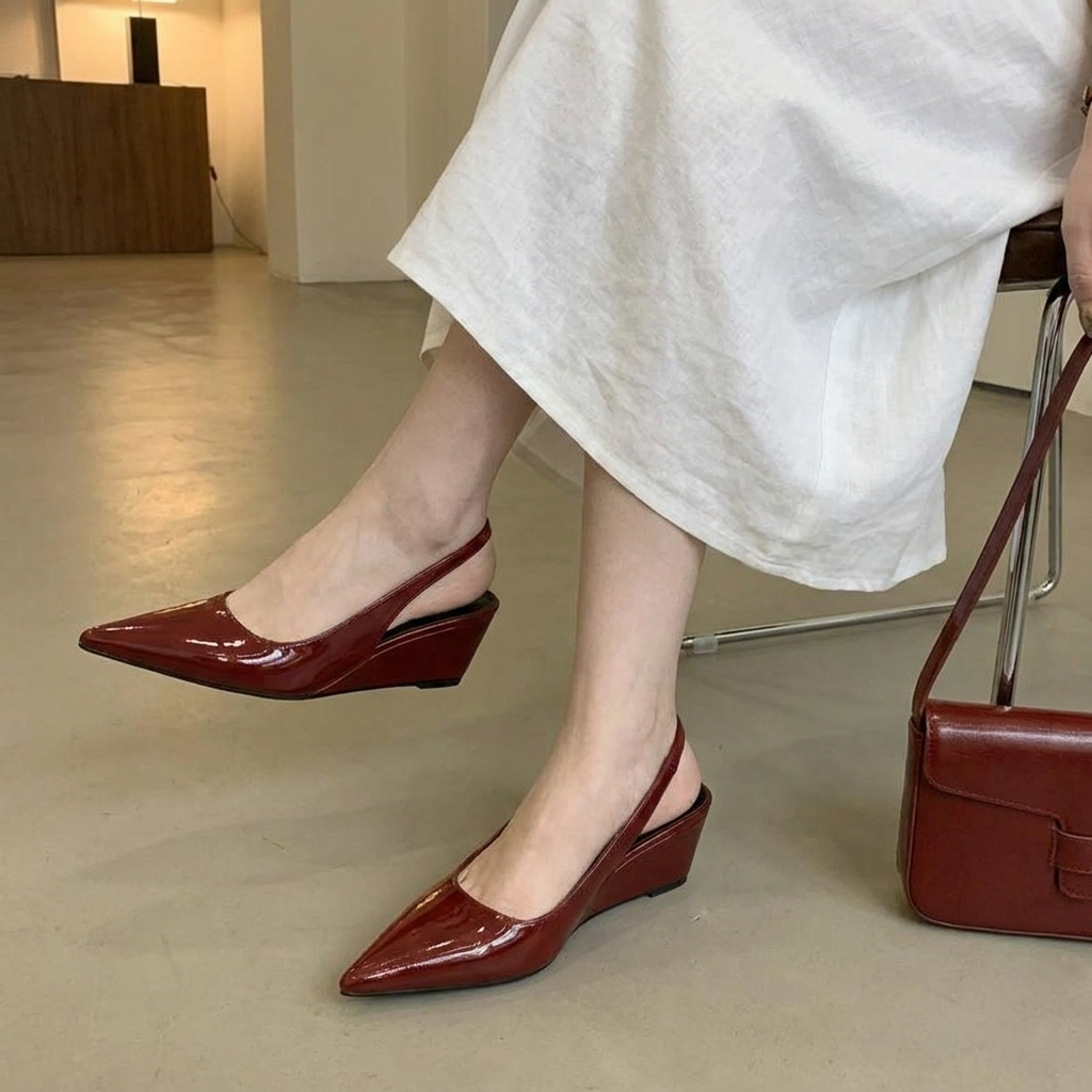 Audrina | Comfort Slingback Wedges
