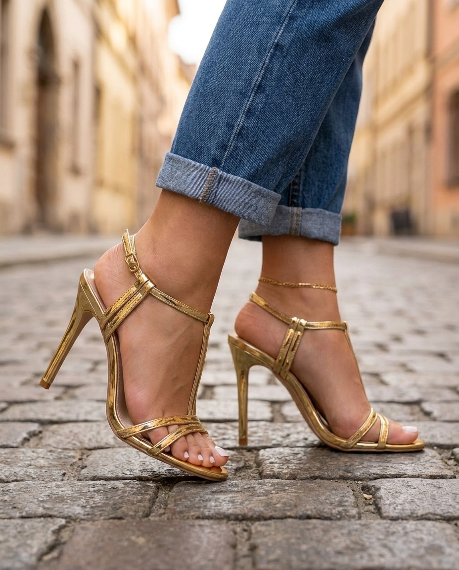 Celia | Comfort T-Strap Heels