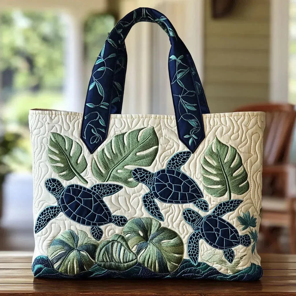 Hilda | Quilted Sea Turtle Tote Bag