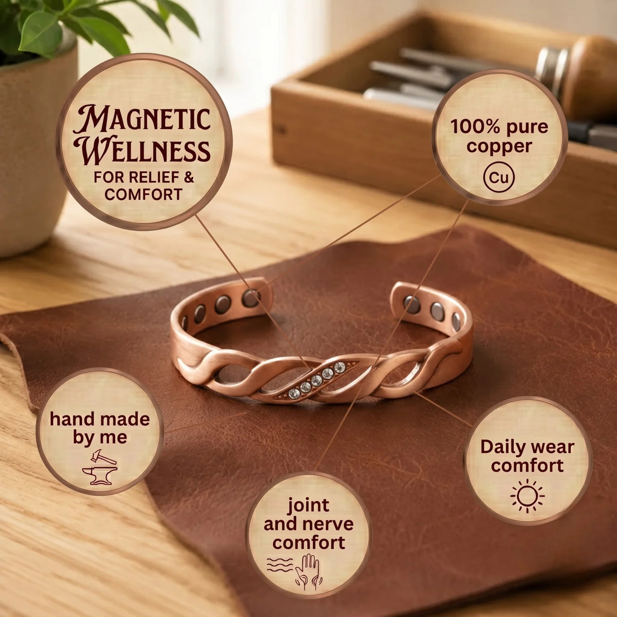 Hinge Copper Bracelet