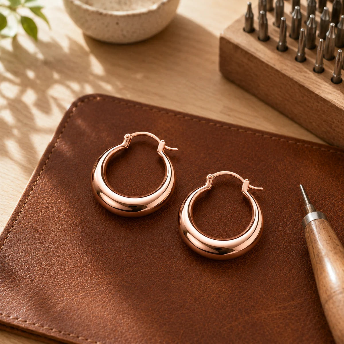 Hoop Copper Earrings