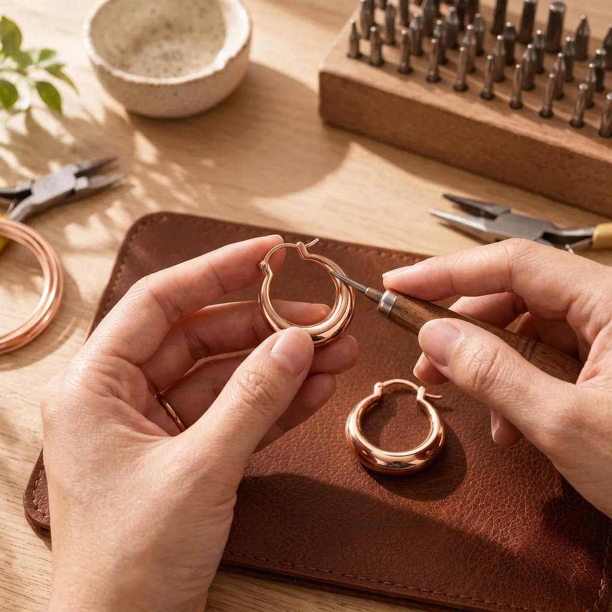 Hoop Copper Earrings