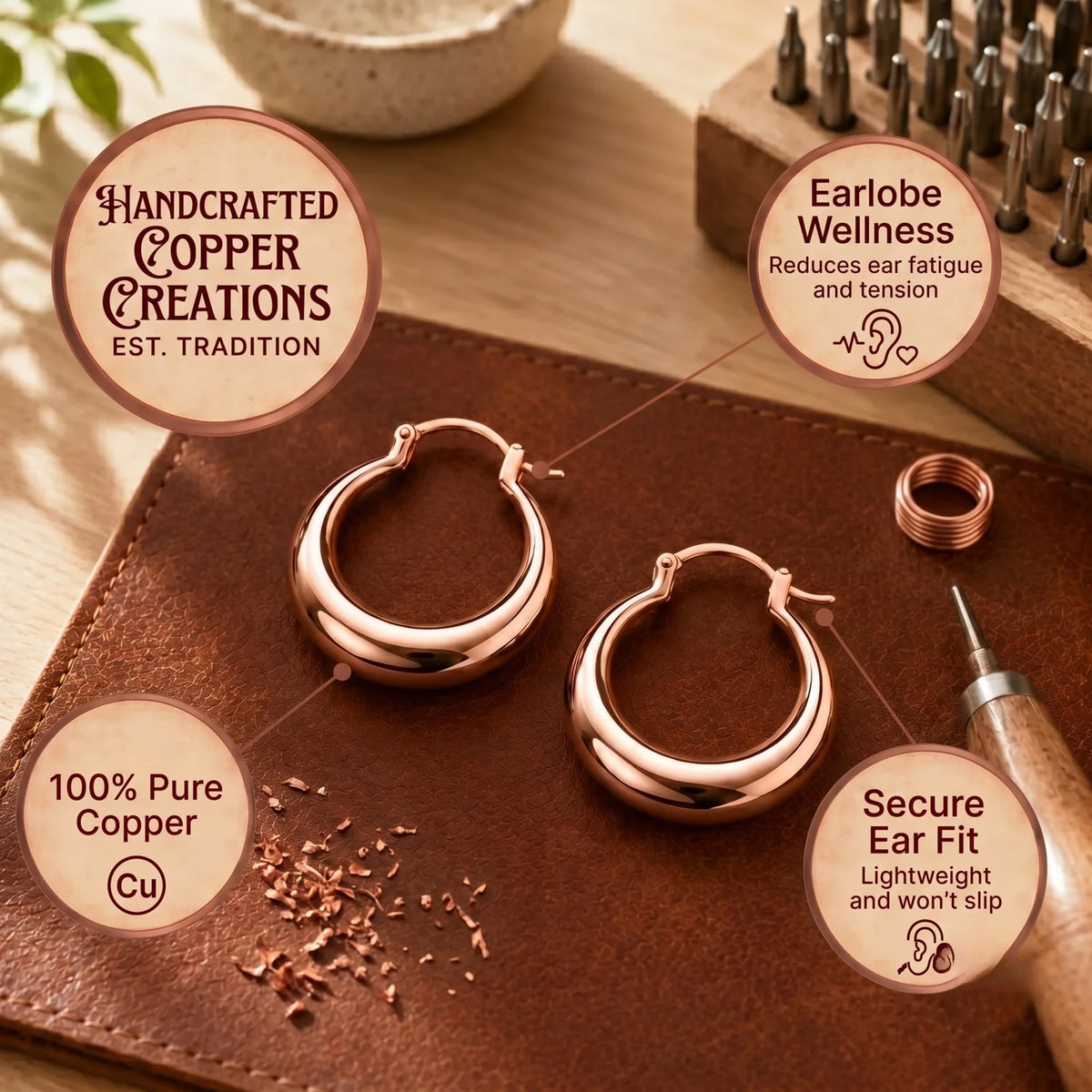 Hoop Copper Earrings
