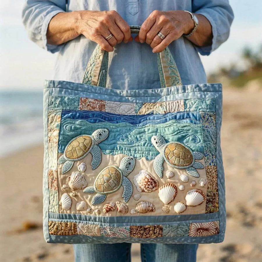 Hope | Quilted Marine Turtles Tote