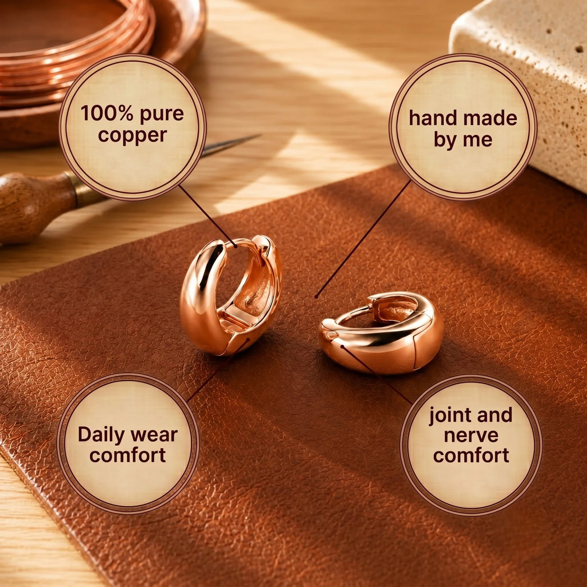 Hull Copper Earrings