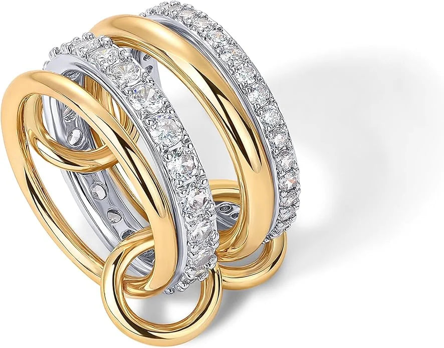 Interlock Stack Rings | Gold