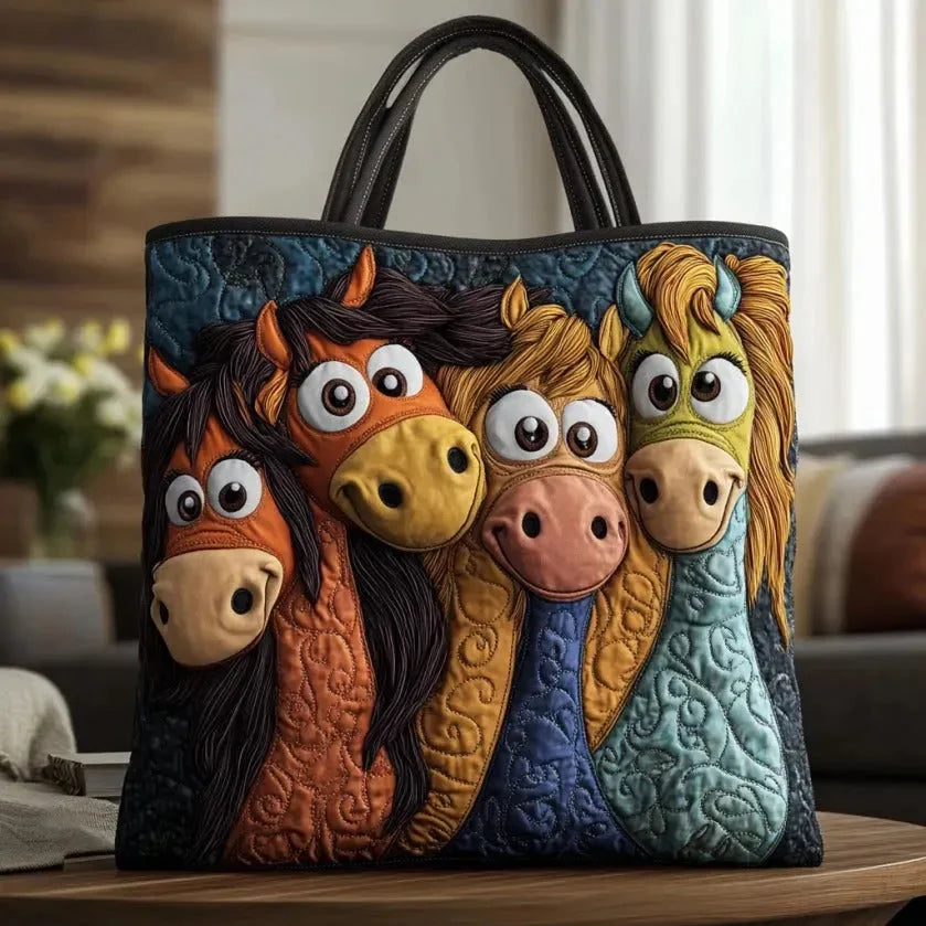 Isabel | Quilted Playful Pony Tote