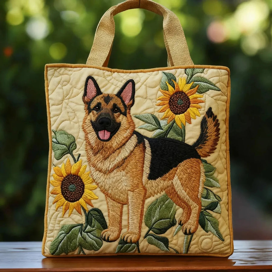 Jana | Quilted Shepherd Dog Floral Tote