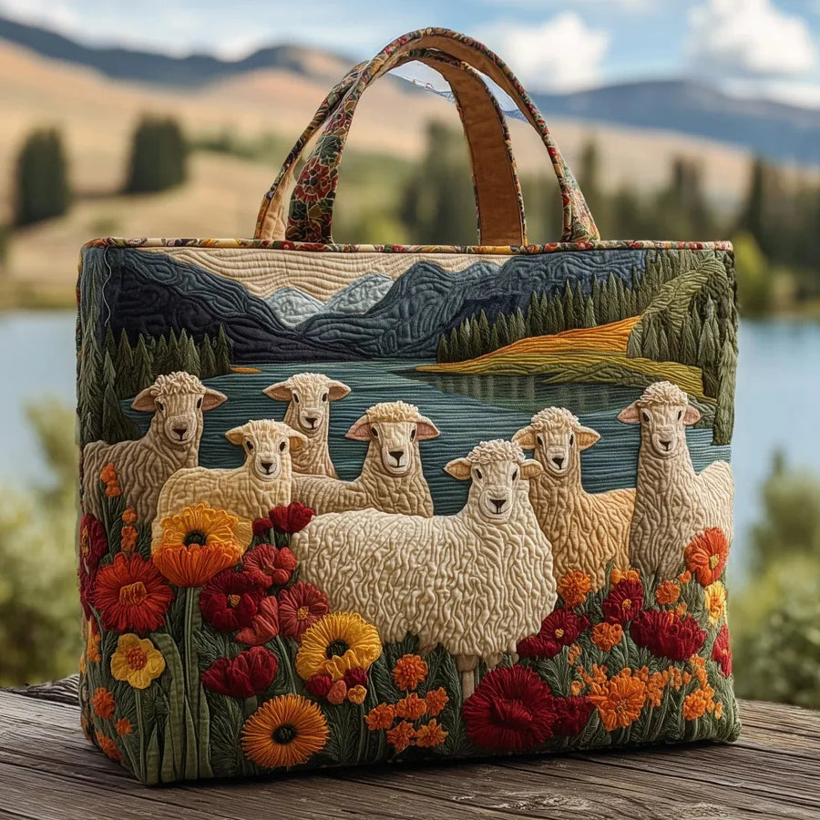 Janice | Quilted Lakeside Sheep Tote
