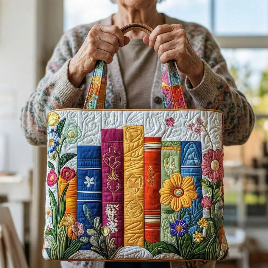 Joan | Quilted Floral Library Tote
