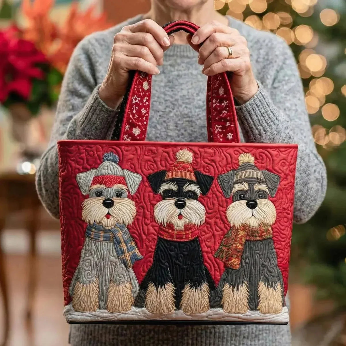 Joanna | Quilted Schnauzer Trio Tote