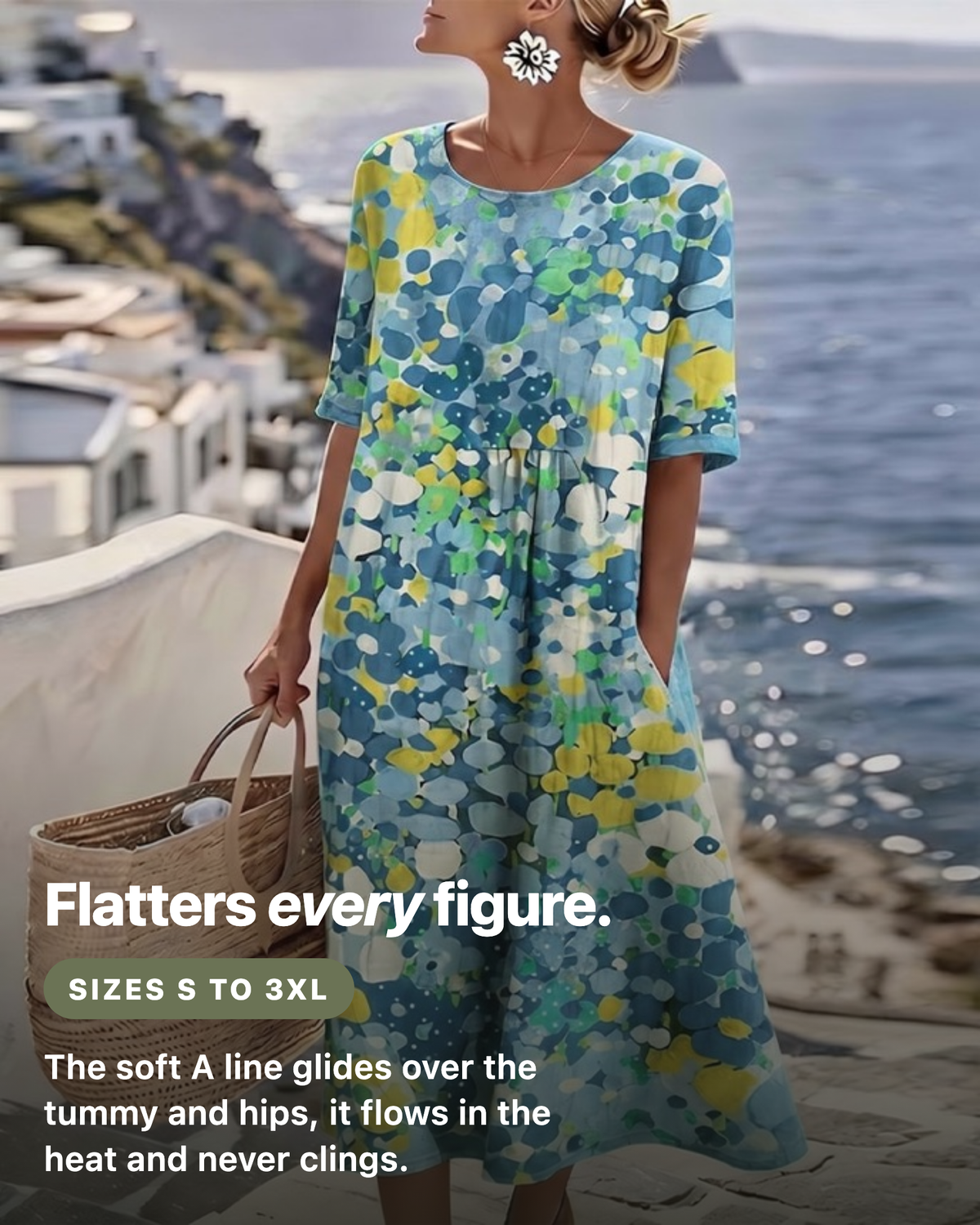 Julissa | Watercolor A-Line Pocket Dress