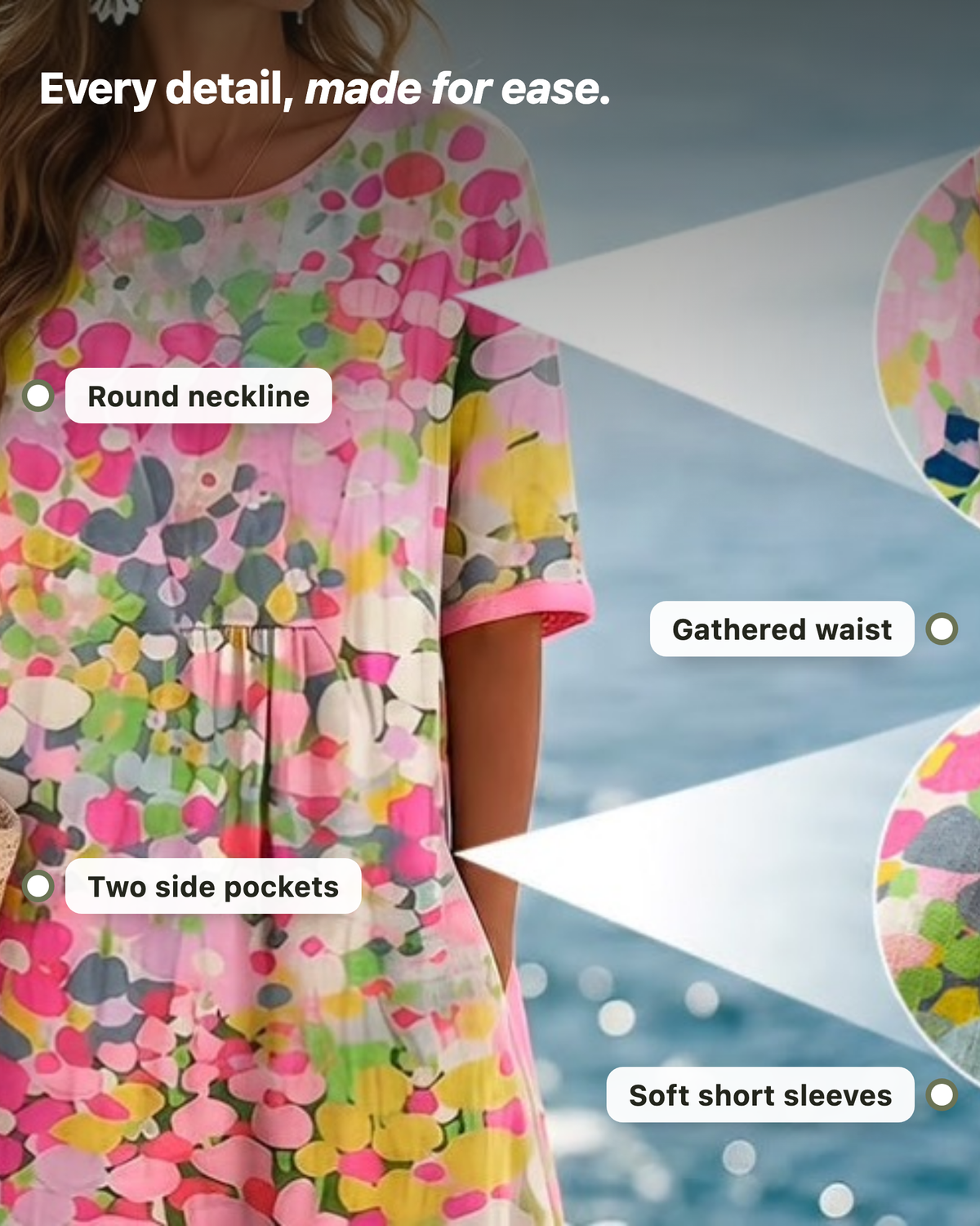Julissa | Watercolor A-Line Pocket Dress
