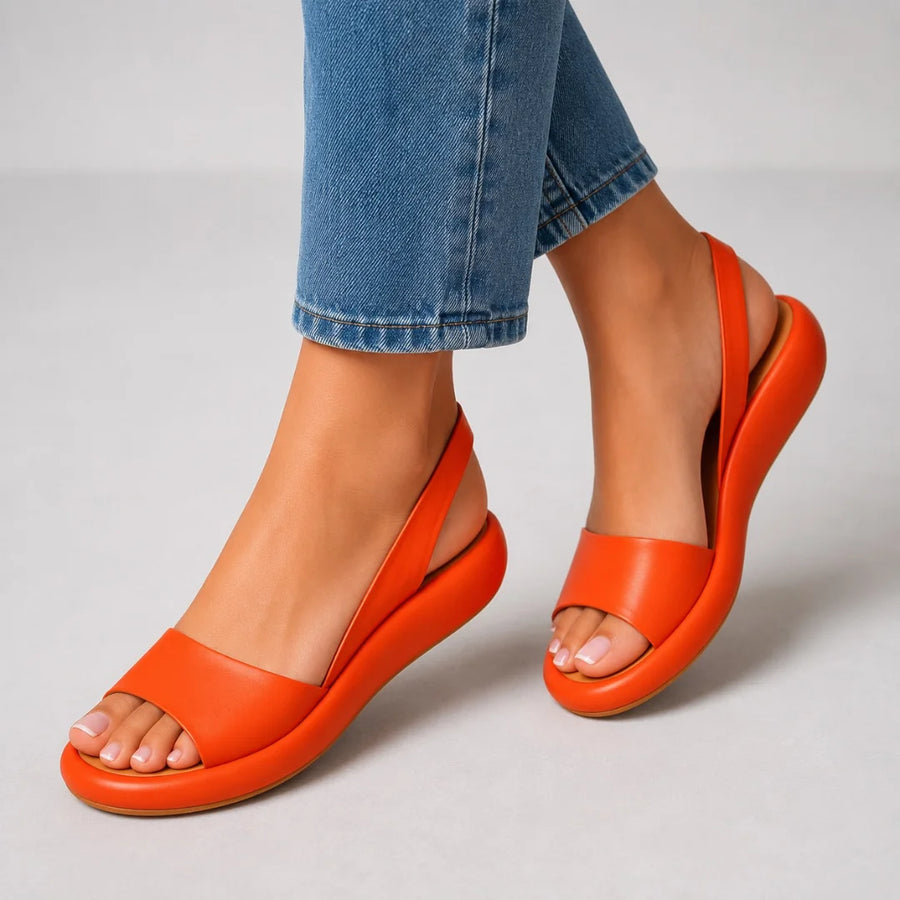 Kelsey | Open-Toe Slingback Wedge Sandals