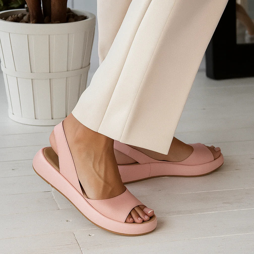 Kelsey | Open-Toe Slingback Wedge Sandals