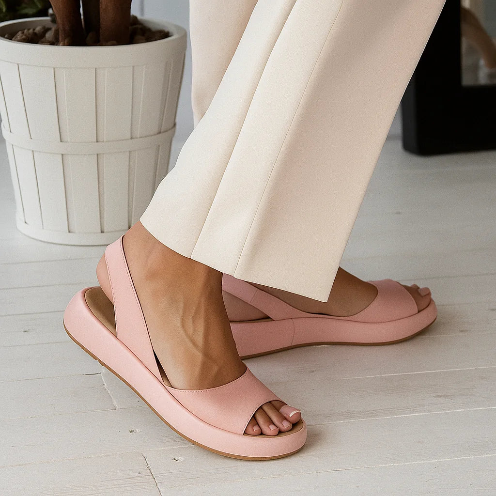 Kelsey | Open-Toe Slingback Wedge Sandals