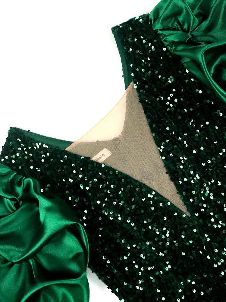 Tecla | Sequin Puff-Sleeve Bodycon Dress