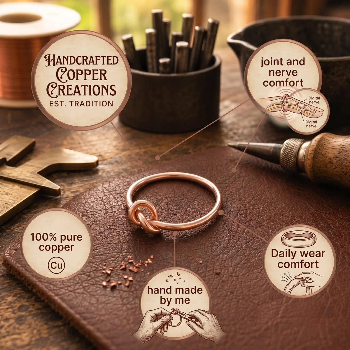 Lace Copper Ring