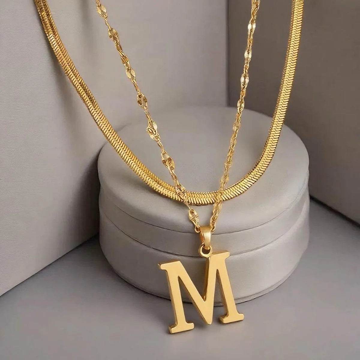 Layered Initial Necklace | Gold