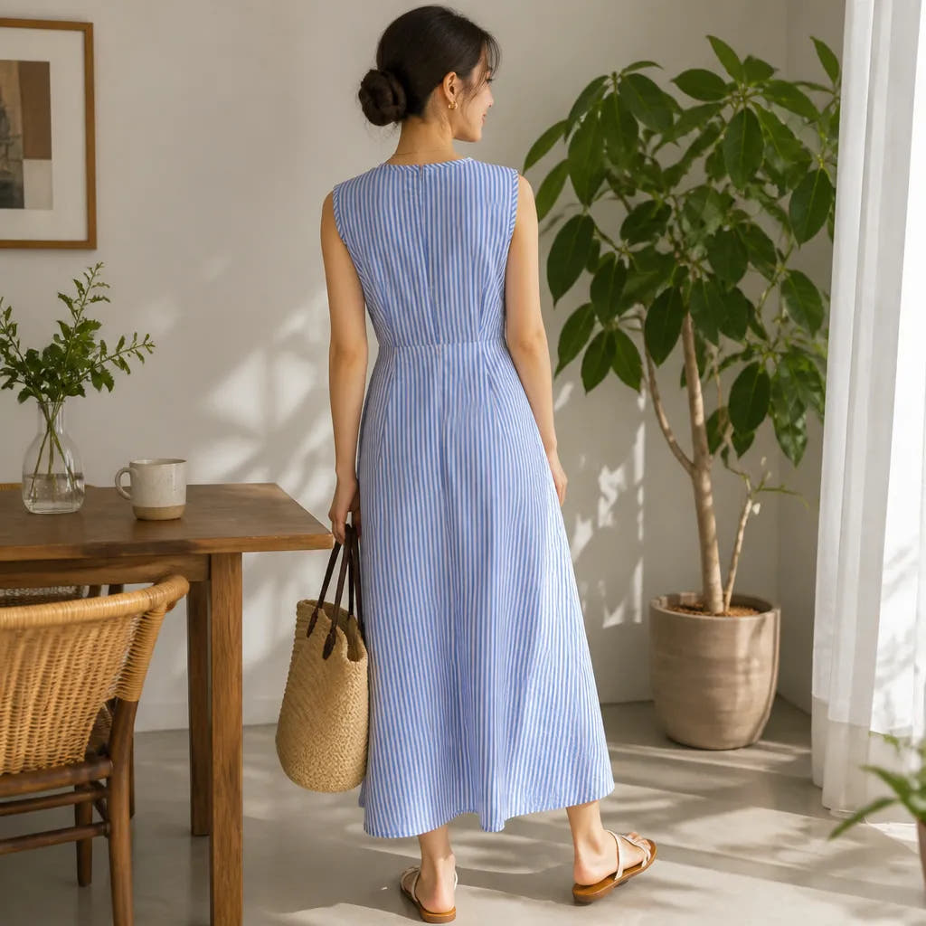 Marelle | Striped Wrap Waist Maxi Dress