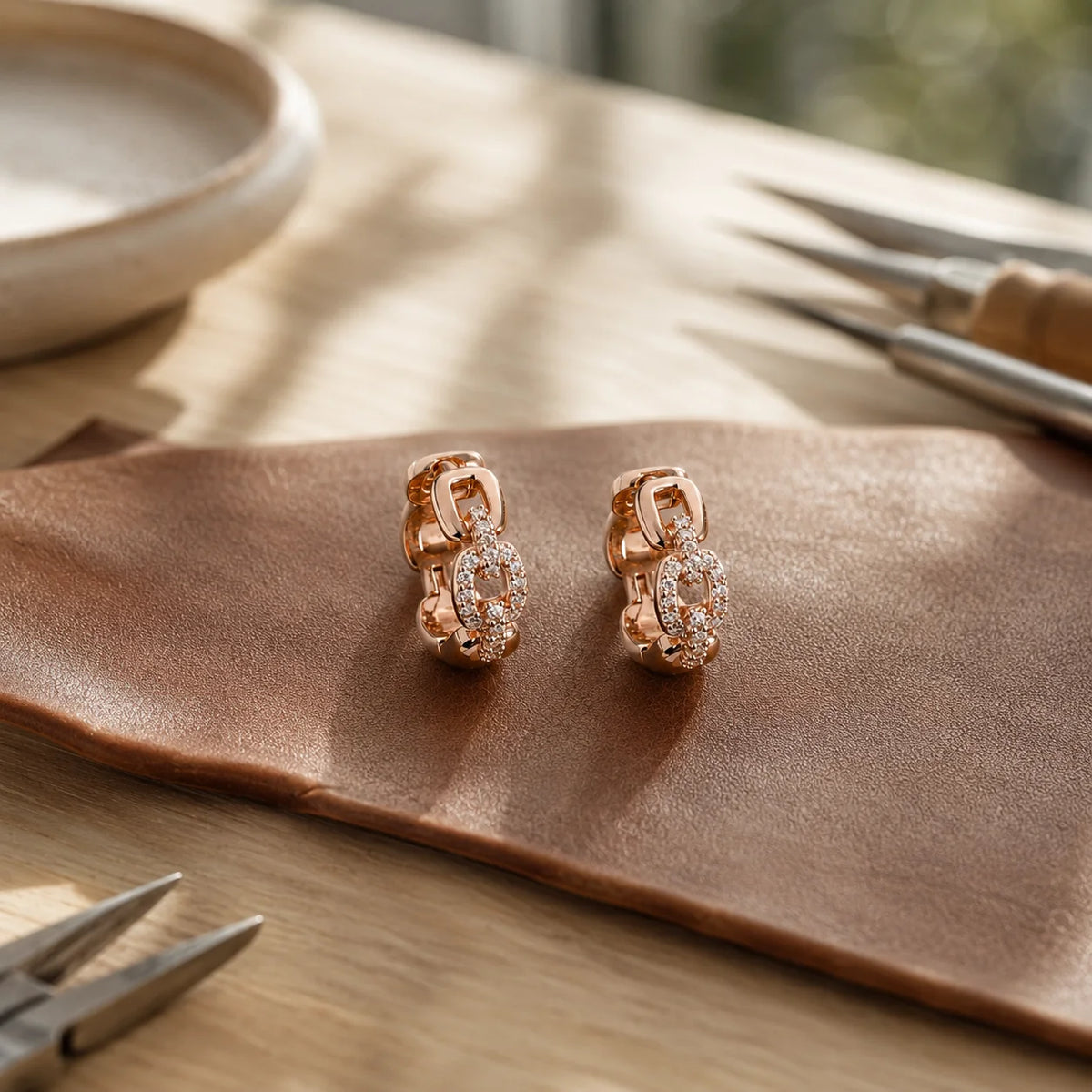 Link Copper Earrings