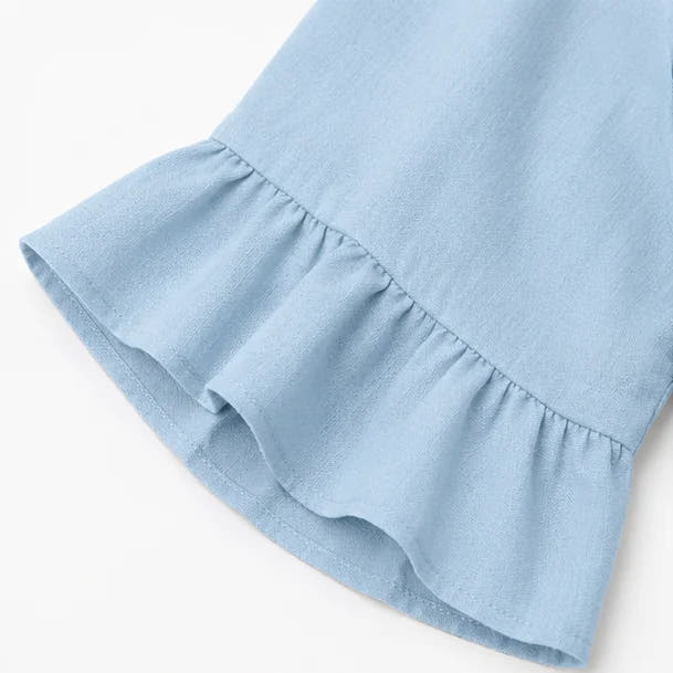 Linora | Ruffle Sleeve Linen-Look Two-Piece Set