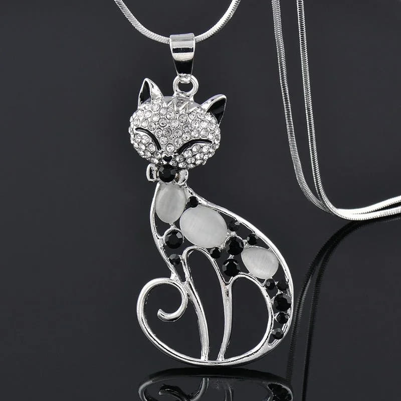 “Love Cats” Silver Necklace