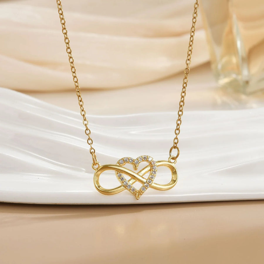 Love Knot Infinity Necklace | Gold
