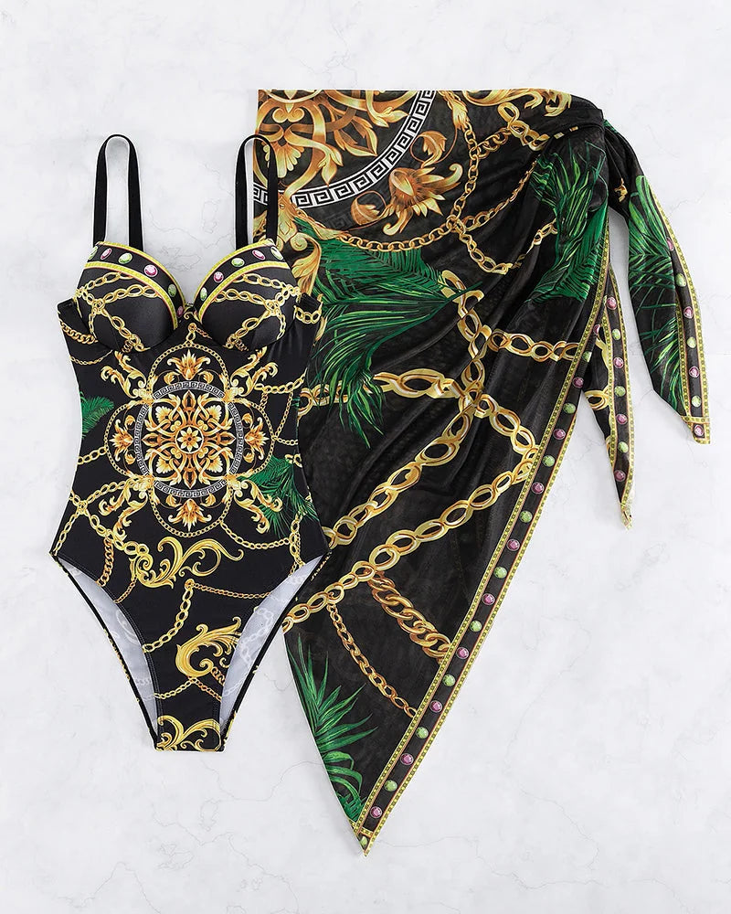 Lucienne | Push-Up Swimsuit with Skirt