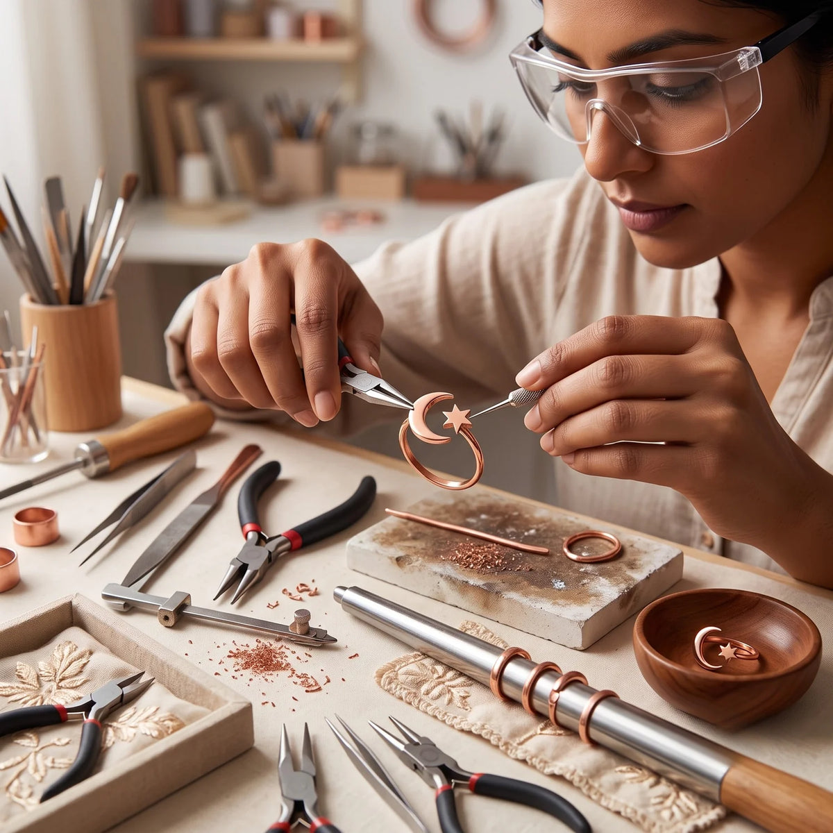 Lunar Copper Toe Ring