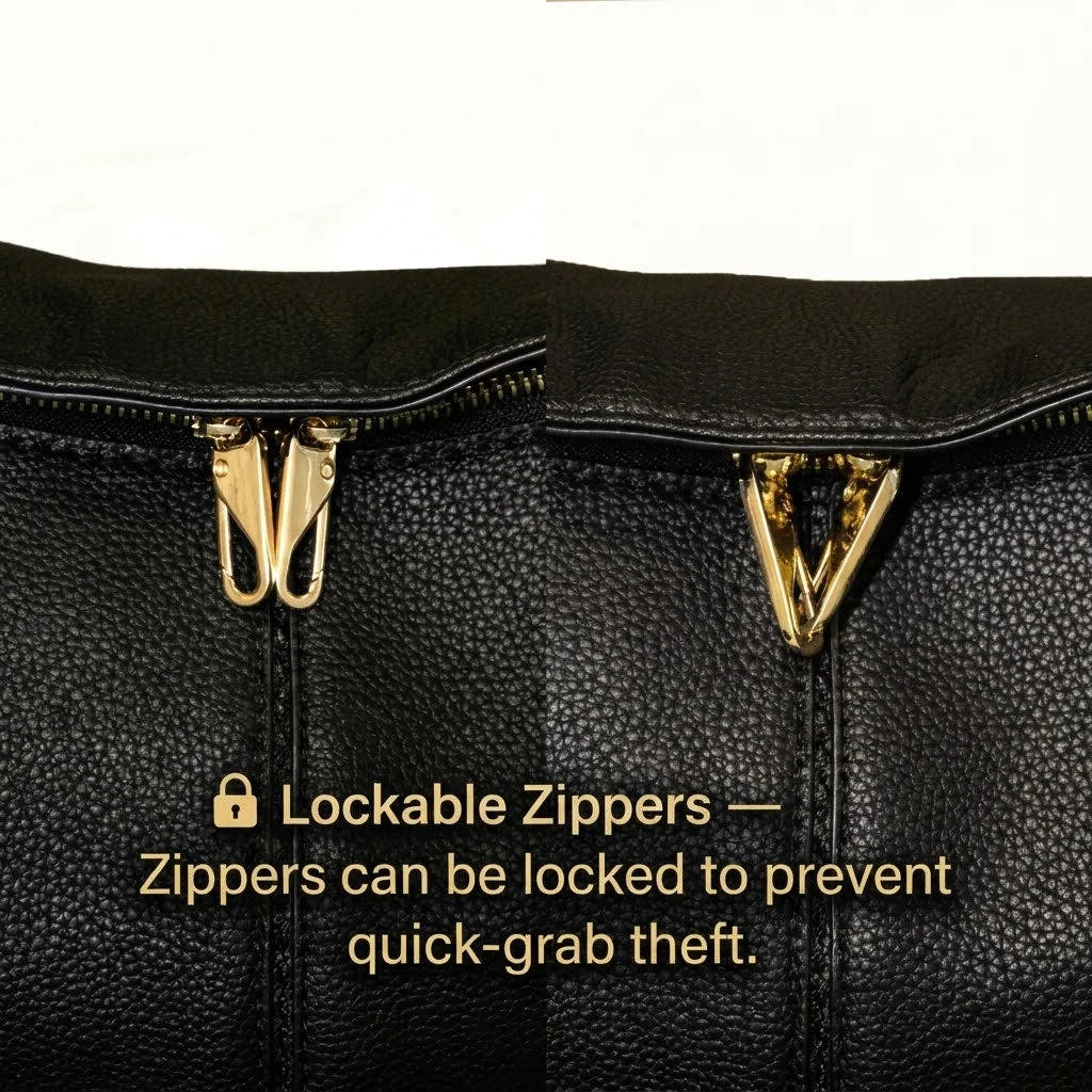 Luxury Leather Hobo Anti-Theft Handbag 2.0 + FREE Pouch Wallet (6-Layer Security Edition)