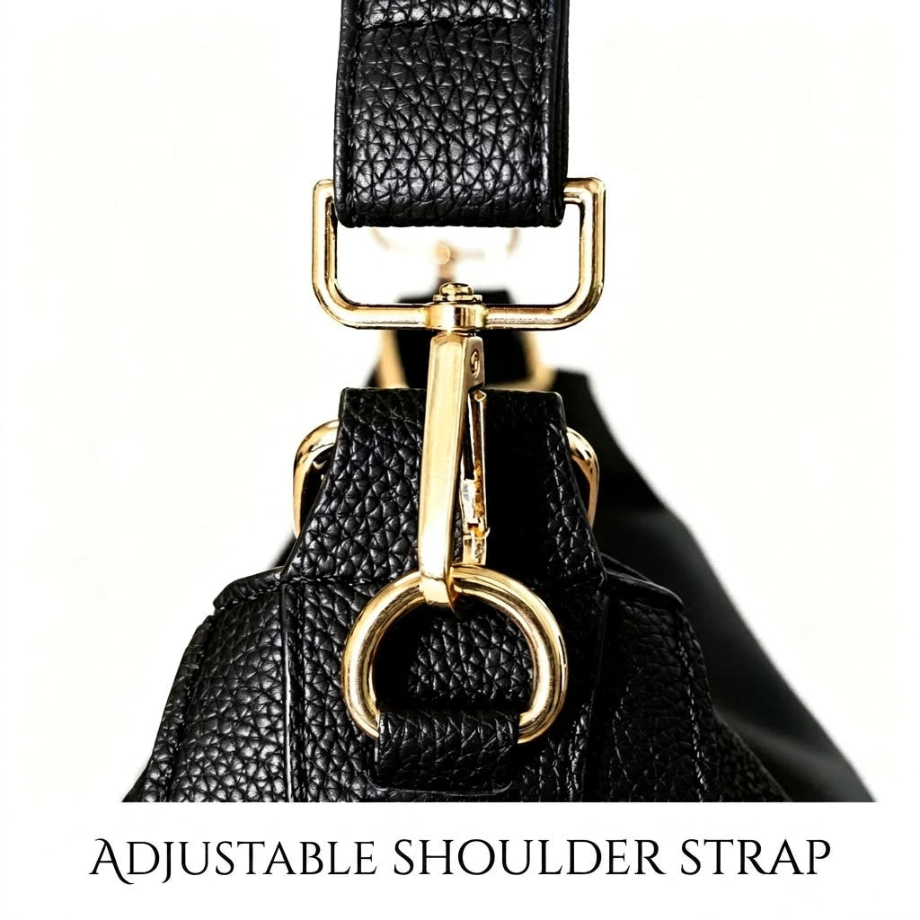 Luxury Leather Hobo Anti-Theft Handbag 2.0 + FREE Pouch Wallet (6-Layer Security Edition)